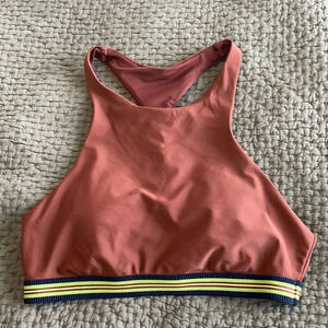 Aerie Brown High Neck Sports Bra Size Large